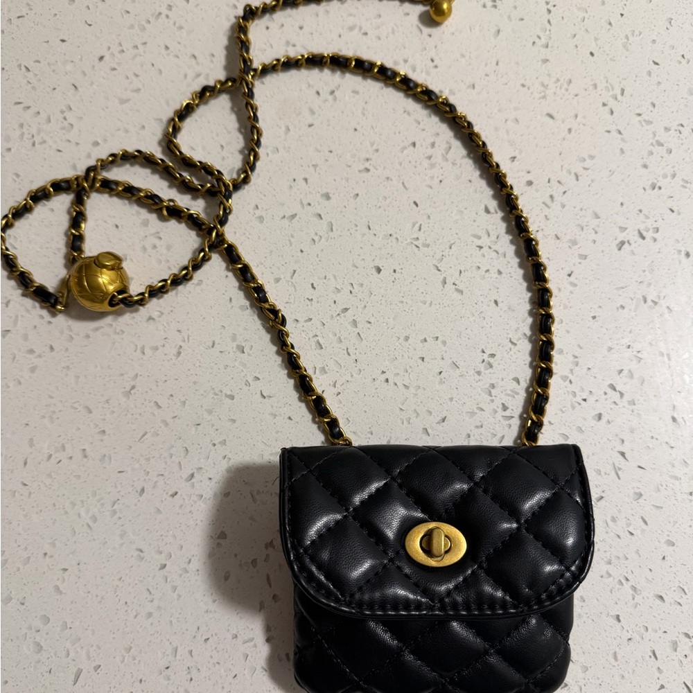 Black Quilted Chain Bag